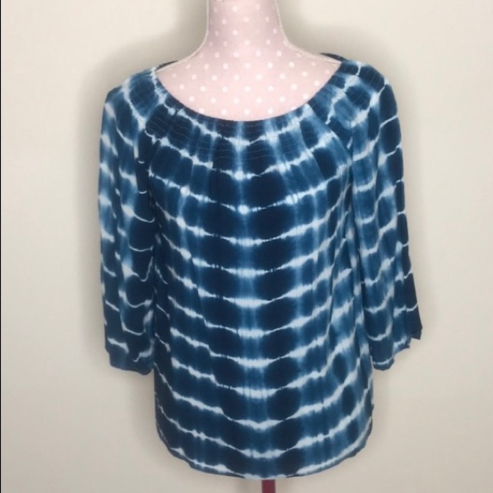 LOVE STITCH | Tie Dye Blue Casual Top